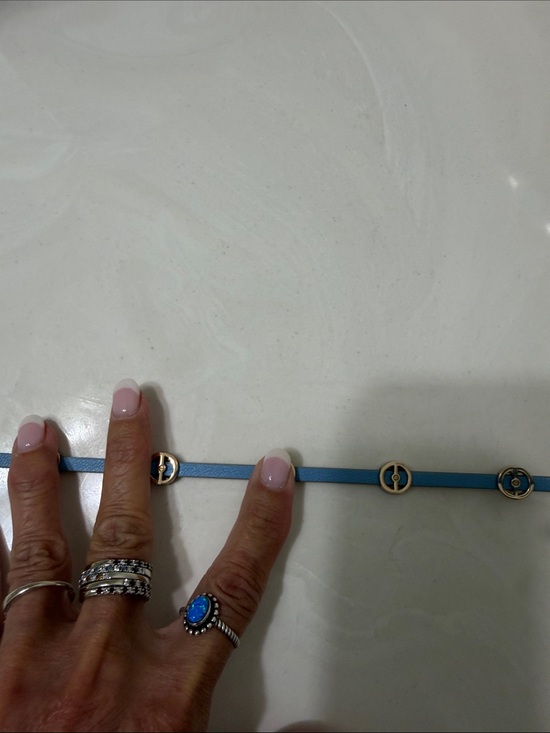 Tory Burch Jewelry - Tory Burch Gold-Tone Leather Bracelet with Logo Discs